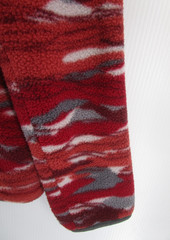 LL Bean Sweatshirt Men XL Tall Red Deep Pile Fleece 1/4 Zip Southwest Aztec Camo