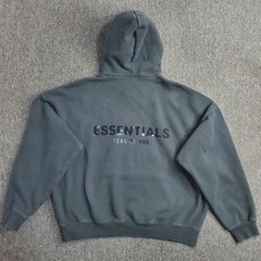 Fear of God Essentials Hoodie Mens Size Large Black Stretch Limo Sweatshirt Read
