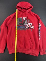 Poetic Justice Hoodie Mens Medium Red Sweatshirt 2pac Tupac Graphic Print