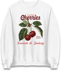 Fresh Picked Cherries Organic Jumper | Sweet Juicy Fruit Fun Retro Produce Top