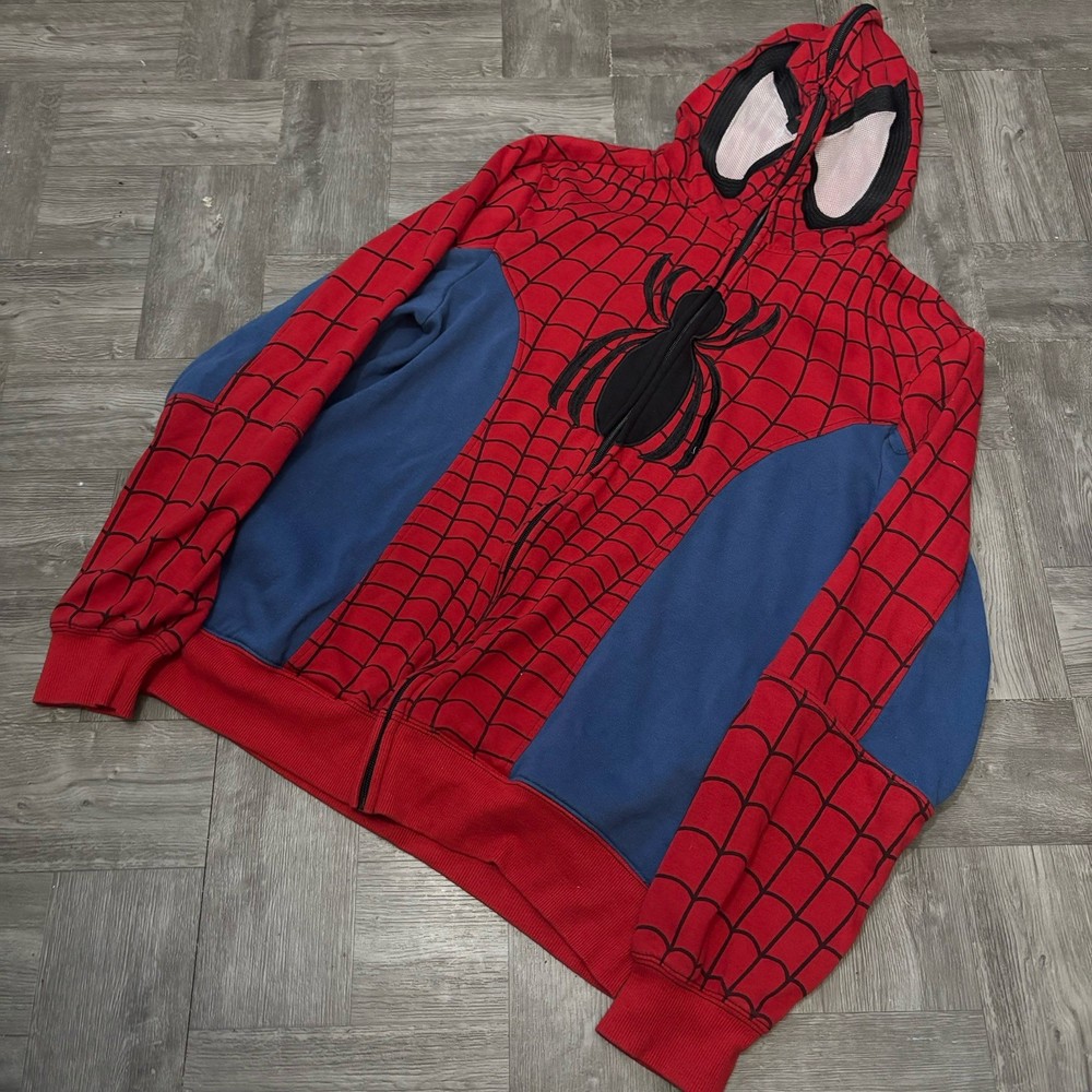 Rare Vintage Mad Engine Amazing Spider-Man Dead Stock Zip Up Hoodie Size Small