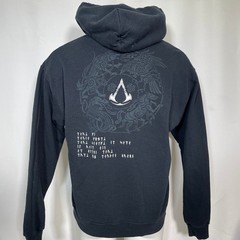 Assassins Creed Valhalla Lapel Ornate Creed Ubisoft Black Hoodie Men’s LARGE