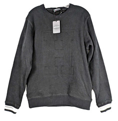 NEW The Hundreds Mens Crewneck Sweatshirt Black Medium Varsity H Puff Letter