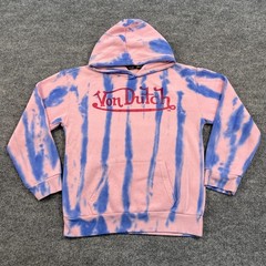 Von Dutch Bleached Hoodie Teens 14/16 Large 18×21 Pink Blue