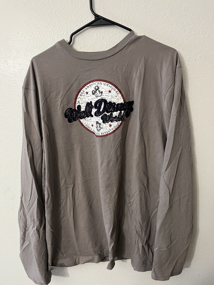 Disney Parks Walt Disney World Brown Crewneck Long Sleeve Pullover Large