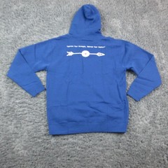 CoreComfort Clothing Hoodie Mens Large Blue Pullover Graphic Logo Sweatshirt