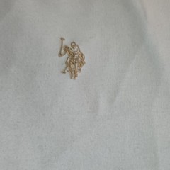 U.S. Polo Assn. Men’s White Beige Full Zip Hooded Lined Hoodie Pockets M