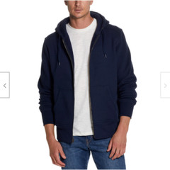 The Game Men’s Heavyweight Fleece Full Zip Hooded , Navy, M