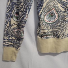 full zip hoodie, One World Special Issue, Med, boho, peacock feather design