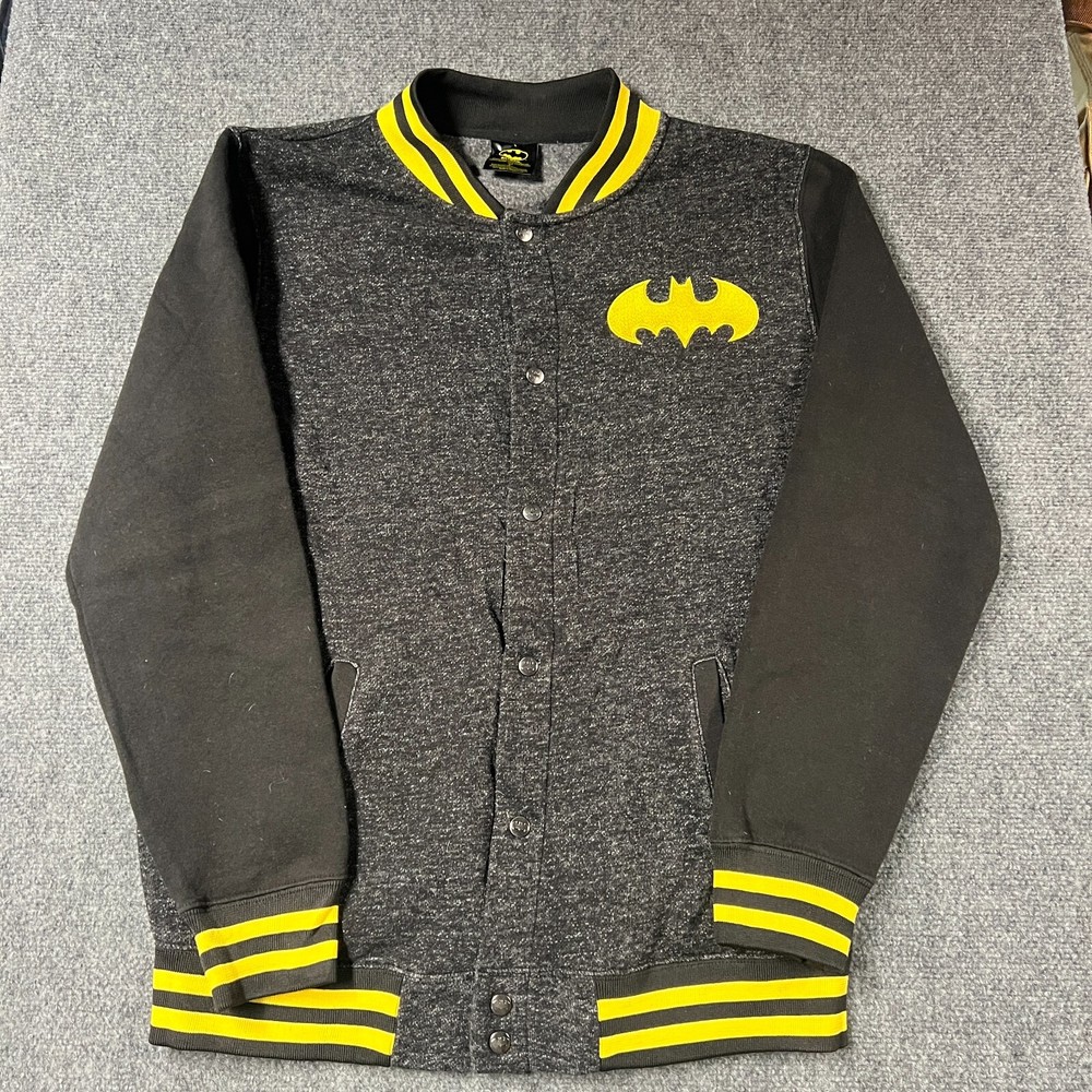 Batman Sweatshirt Men’s Medium Snap Button Closure Mock Neck Movie Promo EUC
