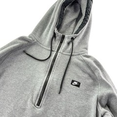 Nike Sportswear Modern Hoodie Men XL Gray Half Zip Pullover Fleece 805132-091