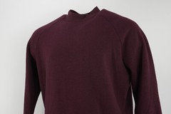 New Topman Mens XXS / S / L Burgundy Knit Cotton Blend Classic Raglan Sweatshirt