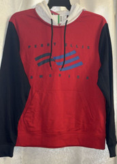 Perry Ellis America Hoodie Red White Navy Blue Pullower Mens Size L NWT