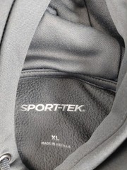 Sport Tek Men Sweatshirt XL Gray Hoodie 100% Polyester Pockets Logo Pullover