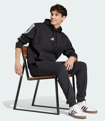 Adidas Men’s Essentials Three Stripes Pullover Fleece Hoodie Black XL JE6297 $60