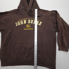 John Deere Hoodie Mens XL Spellout Logo Farmer Ranch Workwear Pullover