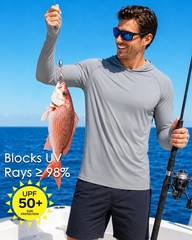 Tacvasen UPF50+ Mens Sun Skin Protection T-Shirts Outdoor Fishing Casual Hoodies