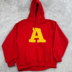 Letter A Alvin and Chipmunks Graphic Hoodie L Red Collegiate Streetwear Retro