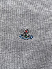 Vivienne Westwood Gray Zip Up Hoodie Orb Logo Sweatshirt Embroidered Sz XL Y2K