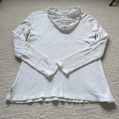 Modern Culture White Waffle Knit Henley Thermal Hoodie 100% Cotton Med