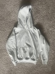 Heather Light Gray Hours Brand Drop Shoulder Hoodie Small Size Relaxed Oversize