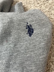 US Polo Assn. Men’s Gray Full Zip Fleece Hoodie Logo Pockets Solid XL