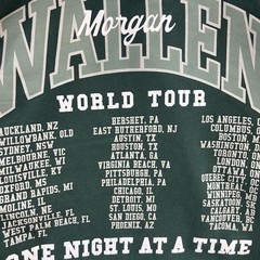 Morgan Wallen One Night At A Time World Tour Hoodie Mens M Green Concert 2023
