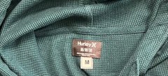 Hurley Men’s Green Hoodie Waffle Knit Sweatshirt Pullover Hooded (S01)