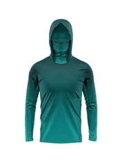 Men Long Sleeve Fishing Hoodie Mask Anti-UV Sun Protection Clothes Fish Shirt