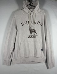 Burlebo Whitetail Deer Fleece Pullover Hoodie Heather Oatmeal Men’s Size Medium
