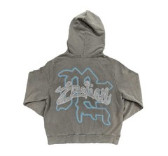 Emotion Gray Full Zip Fleece Hoodie Angel Graphic Print Men’s Size