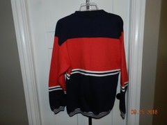 MICKEY MOUSE – Vintage Navy blue Red White Disney Sweatshirt Adult L EXCELLENT