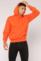 Mode Of One Mens Voltage Orange Kangaroo 80% cotton Pocket Fleece Hoodie Size L