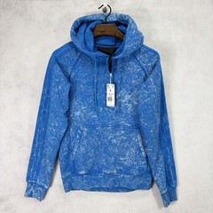 Adidas Hoodie Mens Small Acid Wash 3 Stripe Reverse Weave Sweatshirt Pullover
