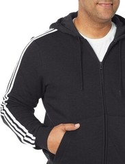 adidas men Essentials Fleece 3-Stripes Full-Zip Hoodie – LARGE