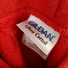 Vtg Red 100% Cotton Gildan Hoodie w Pocket Size Small