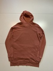Zanerobe Embroidered Box Logo Coral Pink Salmon Terry Fleece Pullover Hoodie SM