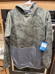 $70 Columbia Men’s Size S Green Gray Camo PFG Super Terminal Fleece Hoodie NWT
