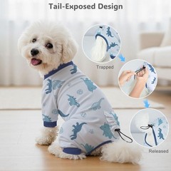 4 Pack Dog Pajamas Pet Costumes Dog Jammies Bodysuits Sweatshirt Adjustable Brea