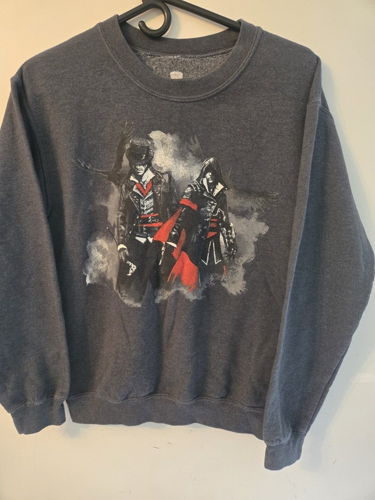 Assassins Creed Mens Sweatshirt Crewneck Size S Gray