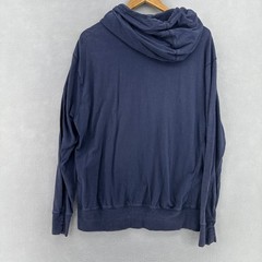 Y2K Gap Navy Blue Full Zip Hoodie Lightweight 100% Cotton Slub Sweatshirt L VTG
