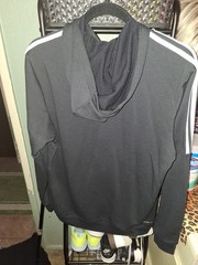 This is an Adidas Essentials Fleece 3-Stripes Full-Zip Hoodie in black with…
