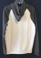 Men’s $40 Tek Gear Ultrasoft Dark Gray/Oatmeal Full Zip Fleece Hoodie Size S NWT
