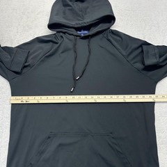 Grayson & Dunn Hoodie Men Large Black Pullover Fleece Stretch Hooded Pocket Golf
