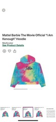 Barbie Hoodie I Am Kenough Adult XXL Rainbow Mattel Creations The Movie Official