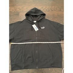 Puma ESS Comfort Full-Zip Hoodie Mens XL Black Fleece Sweatshirt 682408 01