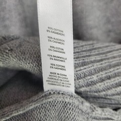 ALTERNATIVE Size Large Mens Knit Cotton+Cashmere Hooded Sweatshirt Hoodie Gray