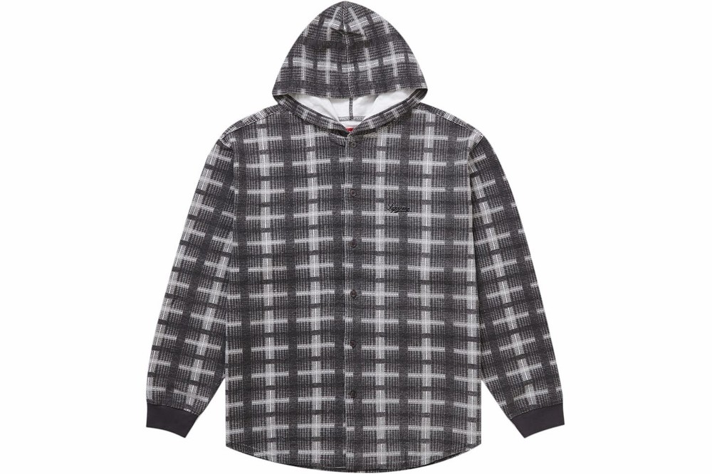 Supreme Plaid Hooded Knit Shirt | Fall/Winter 2023 | SIZE XXL