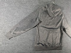 USA Embroidered Flag Logo Drawstring Pullover Hoodie Mens Medium Patriotic Gray