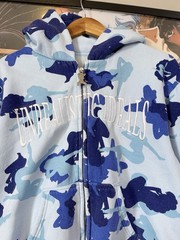 Named Collective “Unrealistic Ideals” Camo Zip Hoodie Blue Cyber Y2K Streetwear